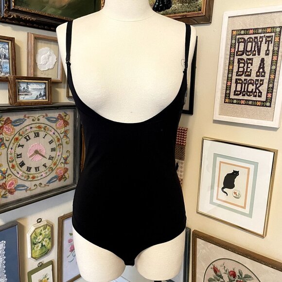 SHAPERX Black Tummy Control Body Shaper Thong Bodysuit Shapewear for Women 2X - Picture 2 of 9